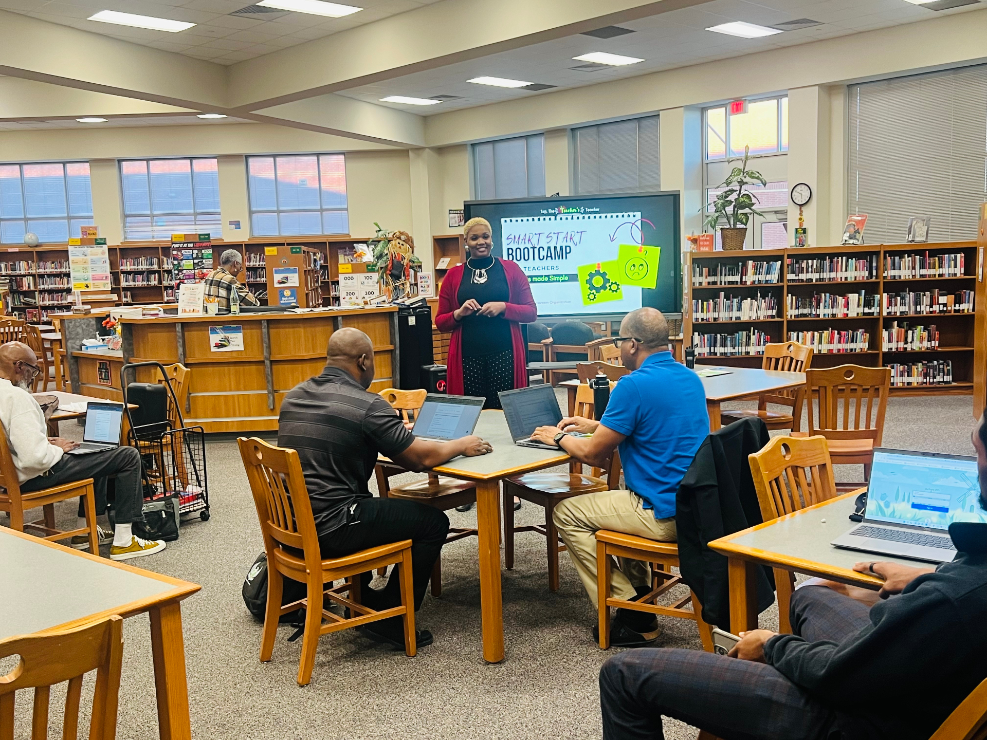 Taji leading a Smart Start Bootcamp for teachers